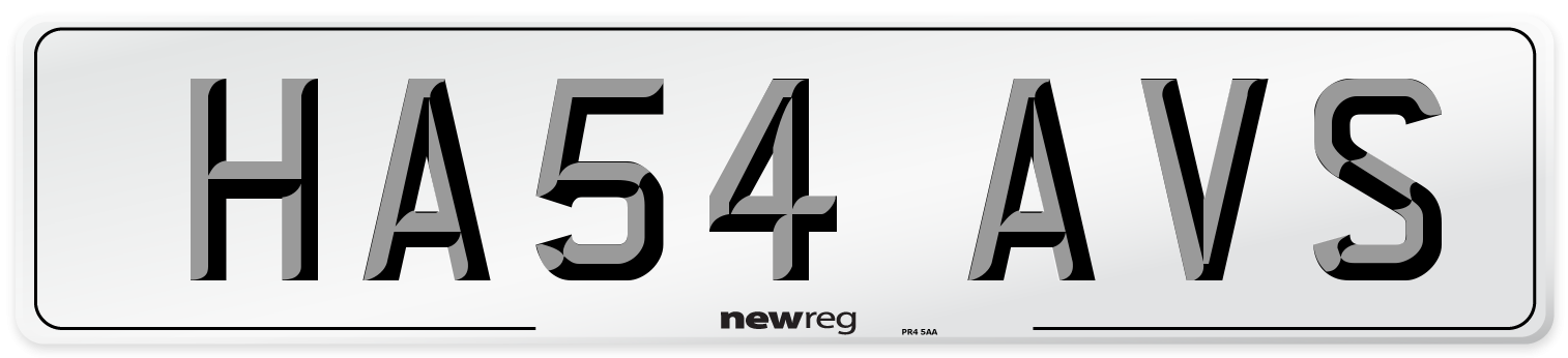 HA54 AVS Number Plate from New Reg